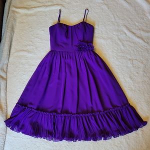 Violet Country Dress with Flower Accent